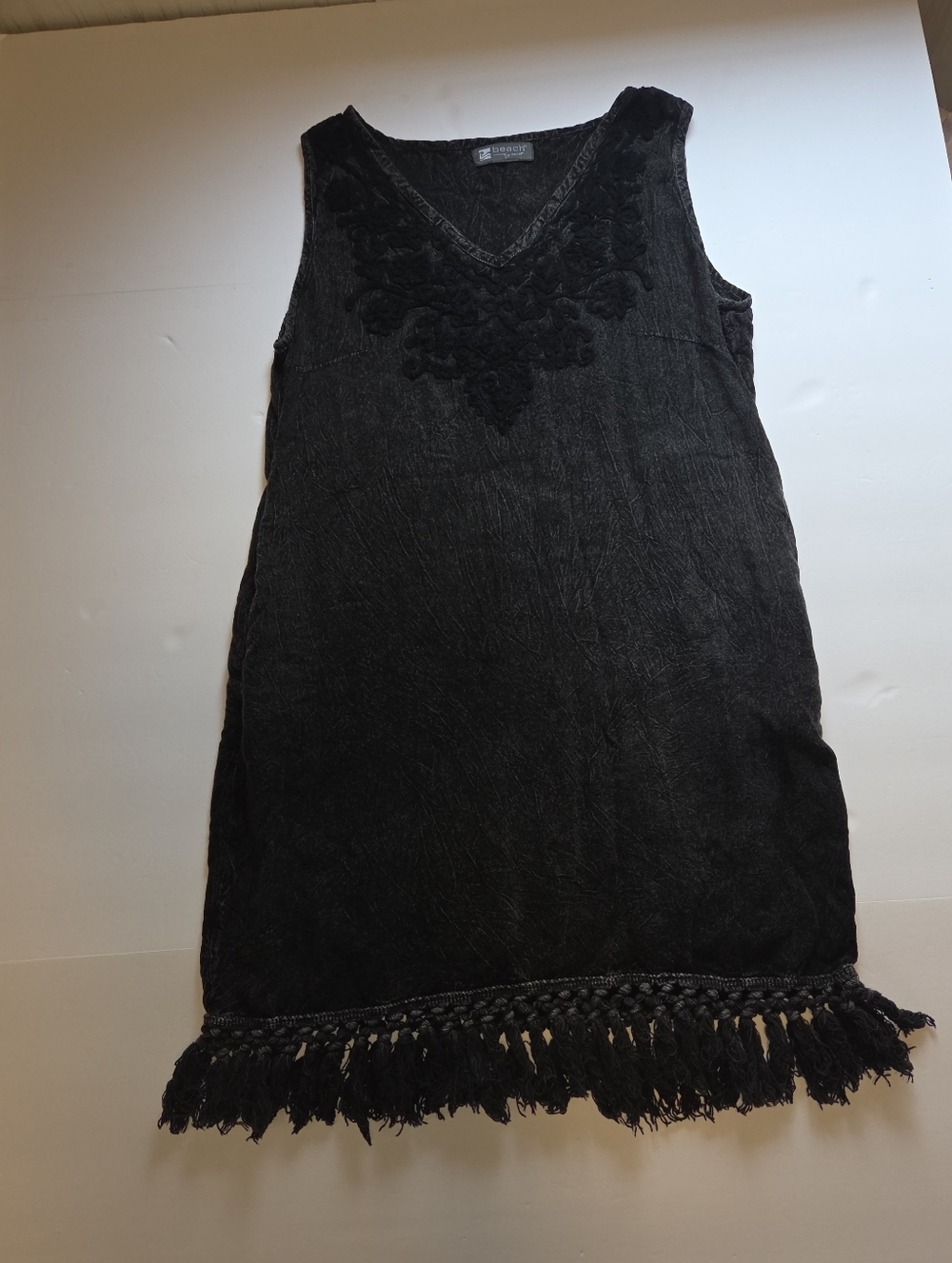 Beach by Exist Boho Fringe Applique midi w pockets